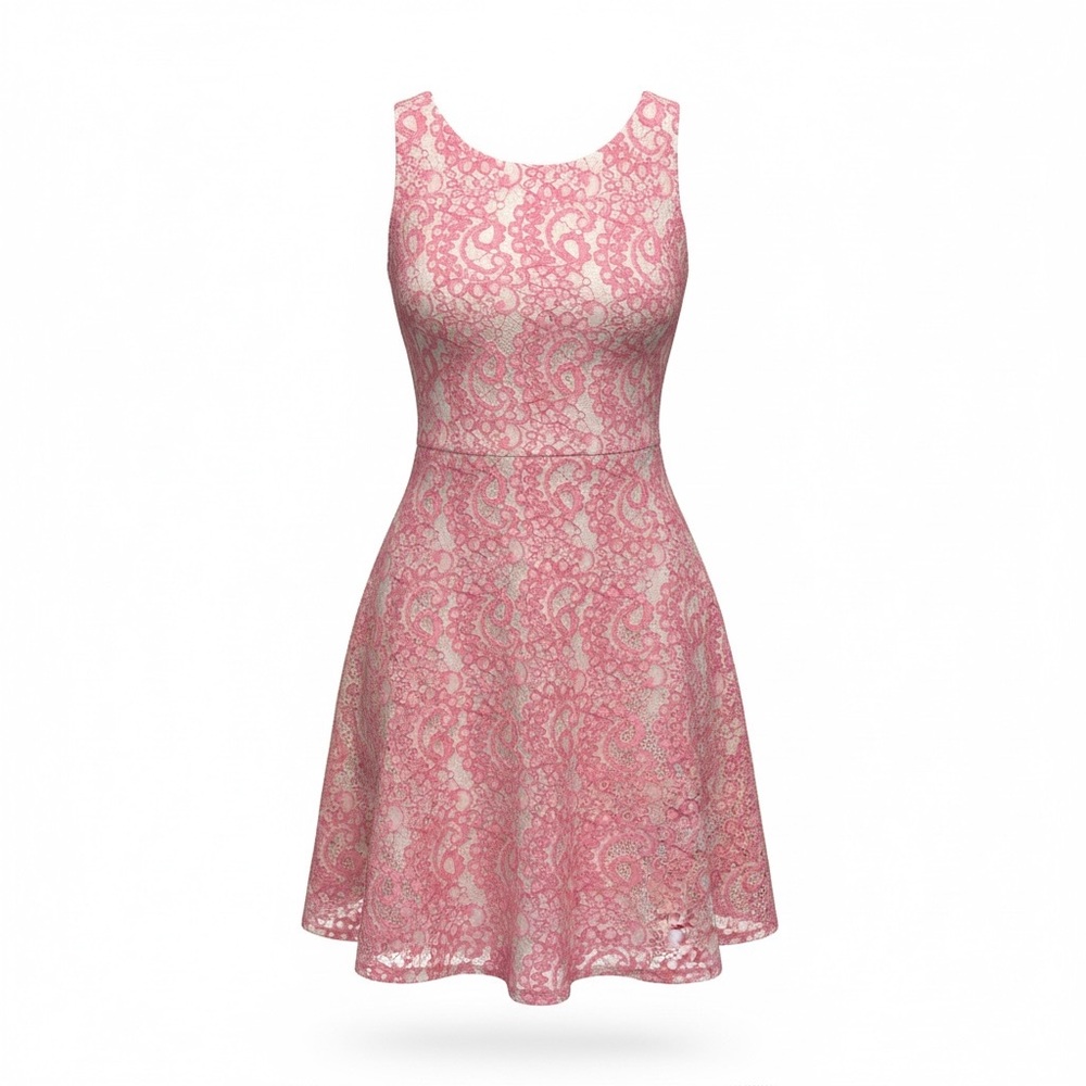 Tommy Hilfiger Pink Lace Sleeveless A-Line Mini Dress